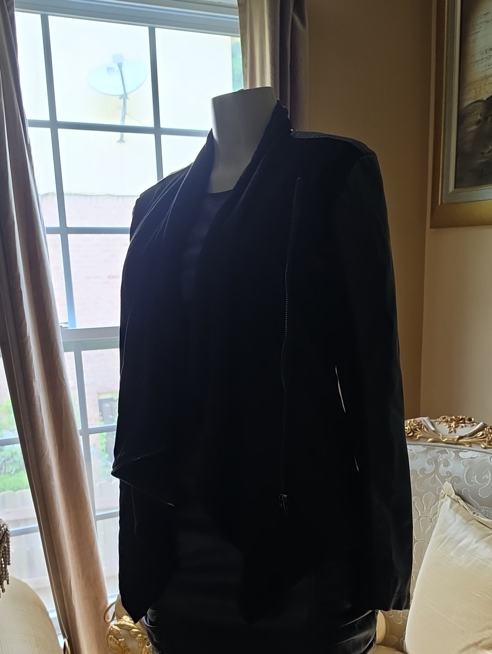 Blank NYC Black Asymmetric Moto Leather Jacket